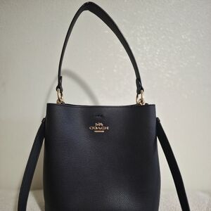 COACH Black Leather Tote Bag